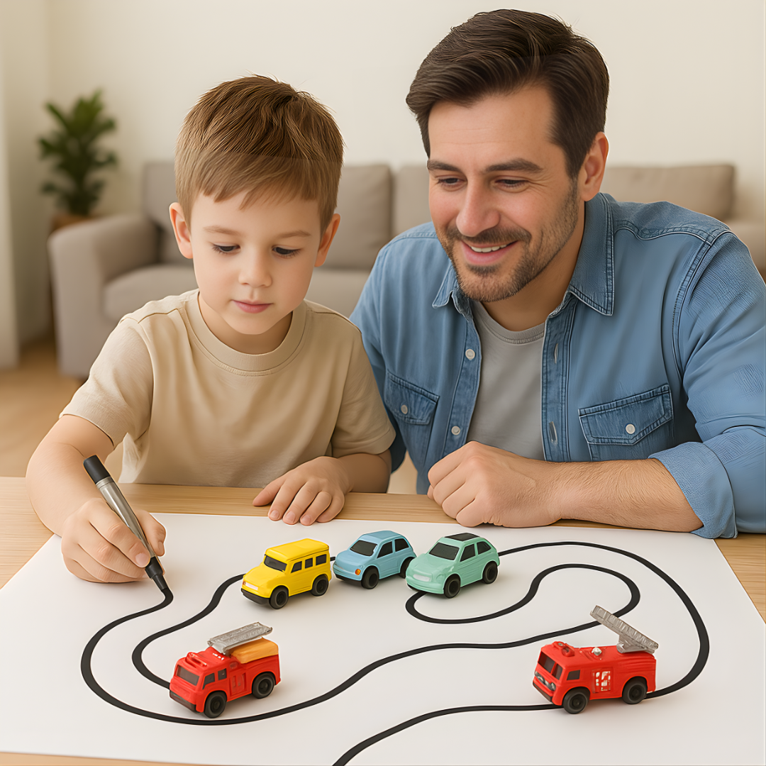 Magični Autić Koji Prati Liniju