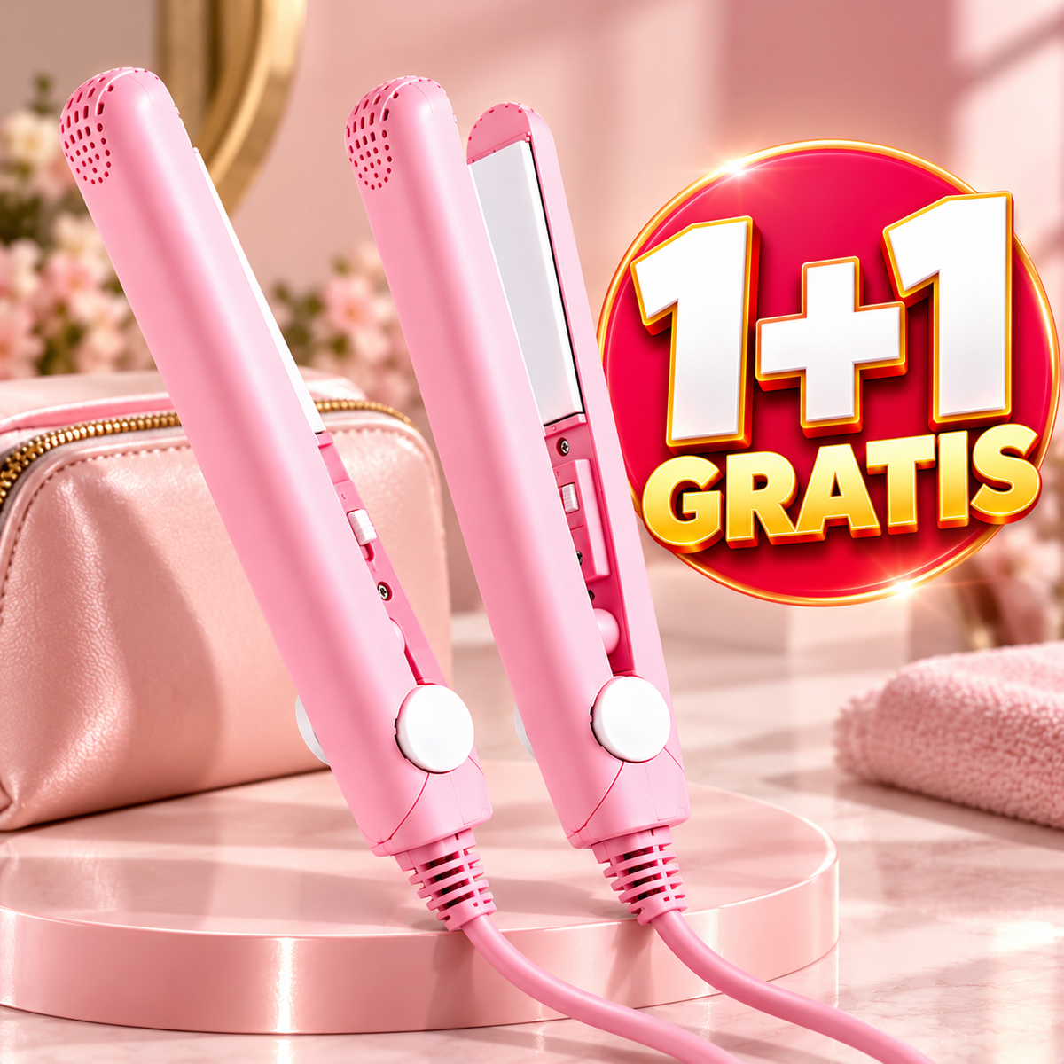 Mini pegla za kosu 1+1 Gratis!
