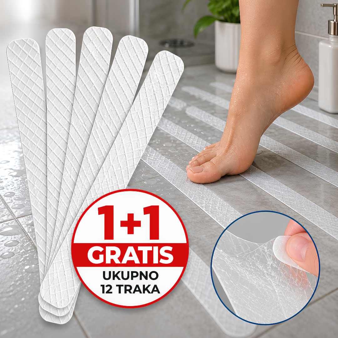Protivklizne trake za kupatilo – 1+1 GRATIS (Ukupno 12 traka)