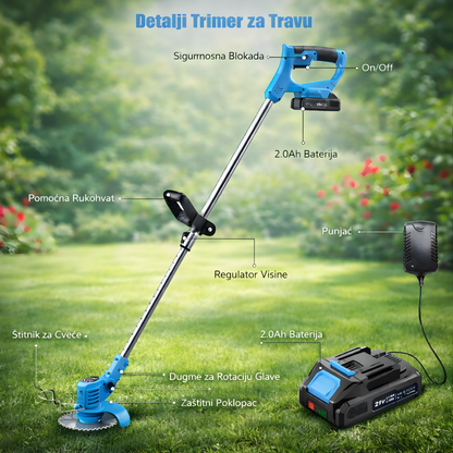 Aku Trimer za Travu sa 2 Baterije