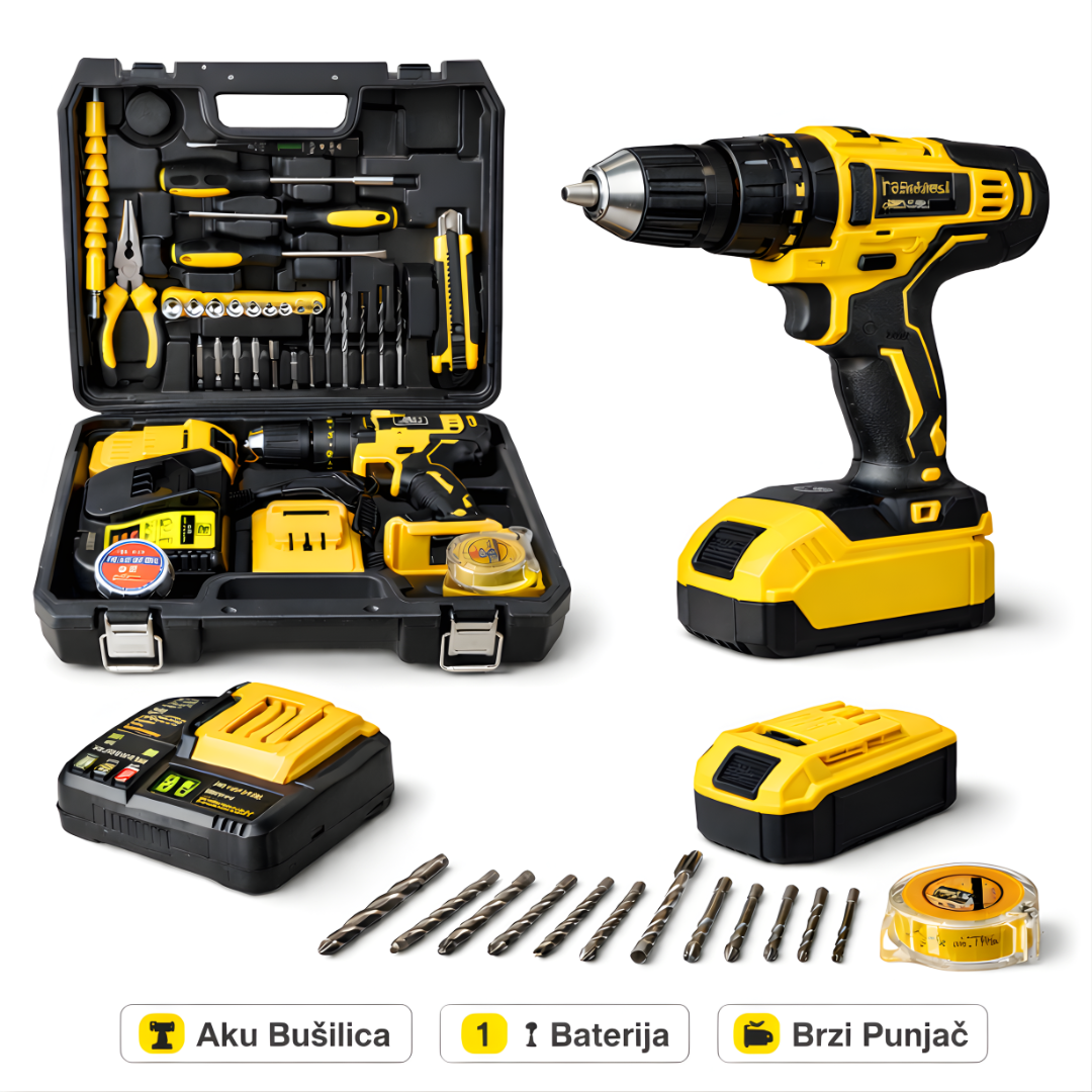 Aku bušilica sa setom alata