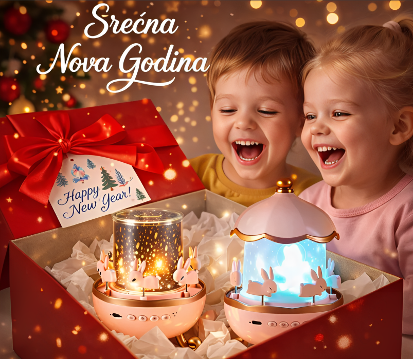 Muzička Kutija Ringišpil sa zekama - Zvezdano Nebo